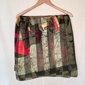 One of a Kind Vintage Silk Picasso headscarf